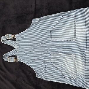 Gymboree Blue and White Striped Overalls Size:7t
